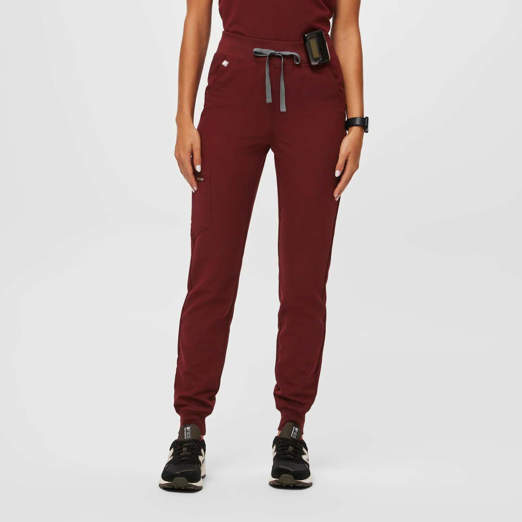Women’s High Waisted Zamora Jogger Scrub Pants™ - Burgundy · FIGS | FIGS