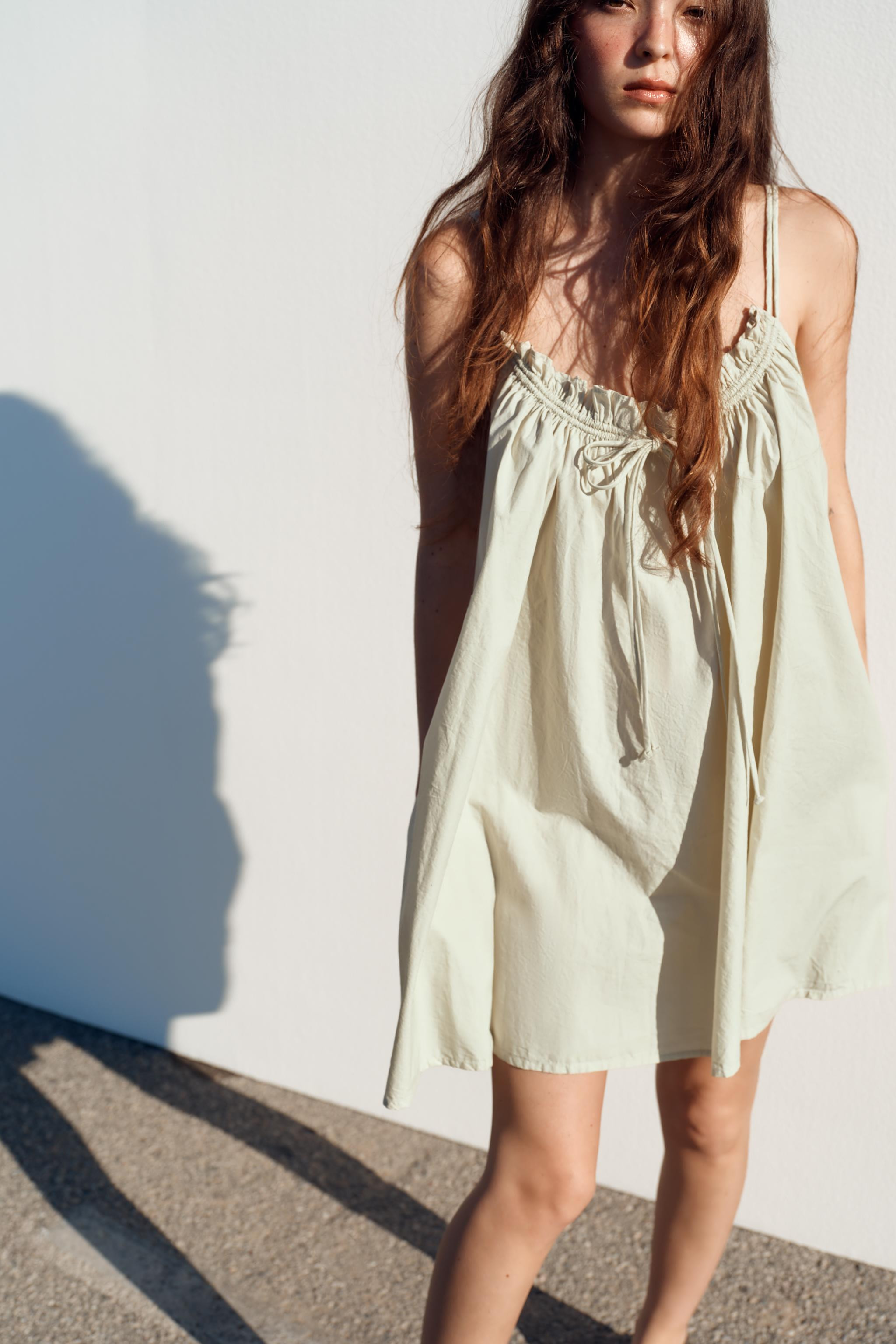 POPLIN STRAP MINI DRESS | Zara US