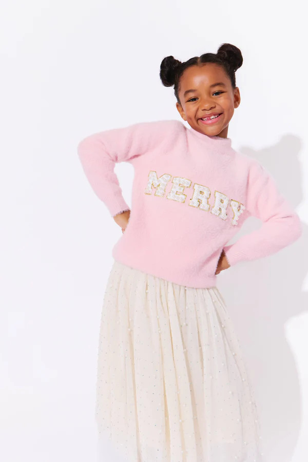 Pink Merry Pearl Sweatshirt    Holiday Staple | Lola + The Boys