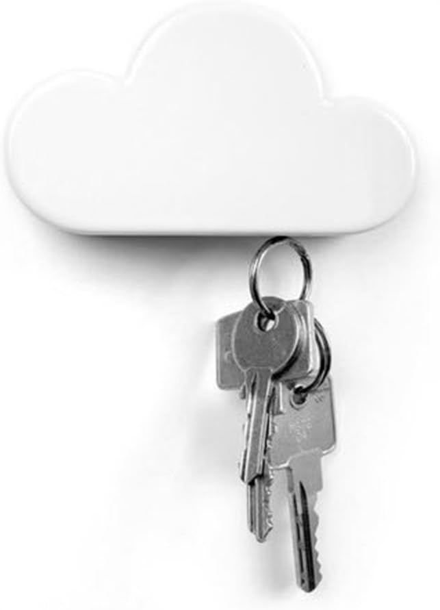 TWONE White Cloud Magnetic Wall Key Holder - Novelty Adhesive Cute Key Hanger Organizer, Easy to ... | Amazon (US)