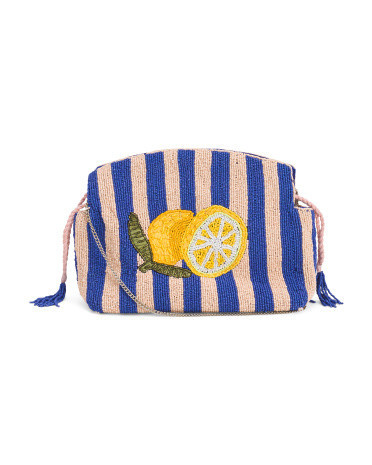 Beaded Stripe And Lemon Bag for Women | Leather | Marshalls