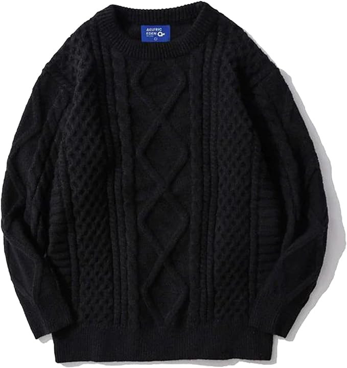 Aelfric Eden Oversized Knit Sweater Solid Vintage Pullover Sweater Unisex Woven Crewneck Knitted ... | Amazon (US)