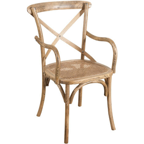 Kitchen chair Wooden and rattan chair Thonet chair 90x50x44 cm Vintage armchair with armrests Din... | ManoMano UK
