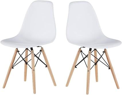 Conput Modern Dining Chair Mid Century Set of 2 for Kitchen, Living and Dining Room Plastic Chair... | Amazon (US)