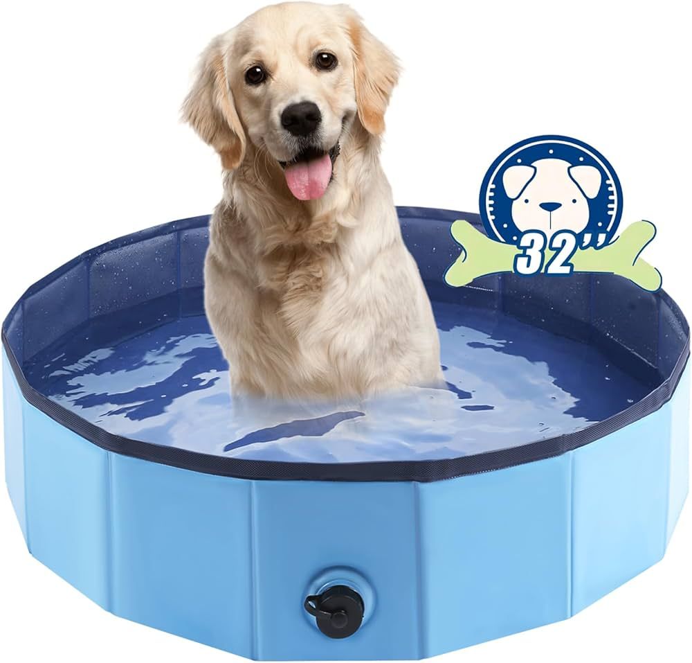 Foldable Dog Bath Swimming Pool Plastic Kiddie Pool Professional Tub Collapsible Grooming Bathtub... | Amazon (US)