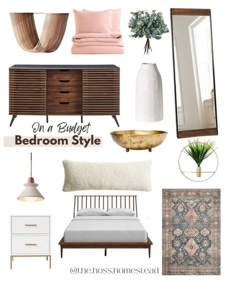 Get the look for less! A cozy mid century modern bedroom look without breaking the bank. I especially love the full length mirror  

Walnut bed frame, Amazon rug, pink king bedding, modern bedroom style 


#LTKhome
