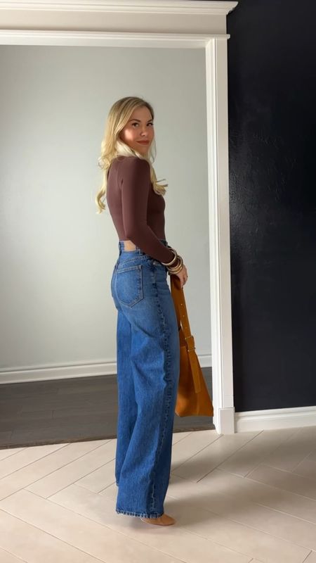 Wide leg jeans
Jeans 
Denim
#LTKfindsunder50 #LTKfindsunder100 #LTKVideo