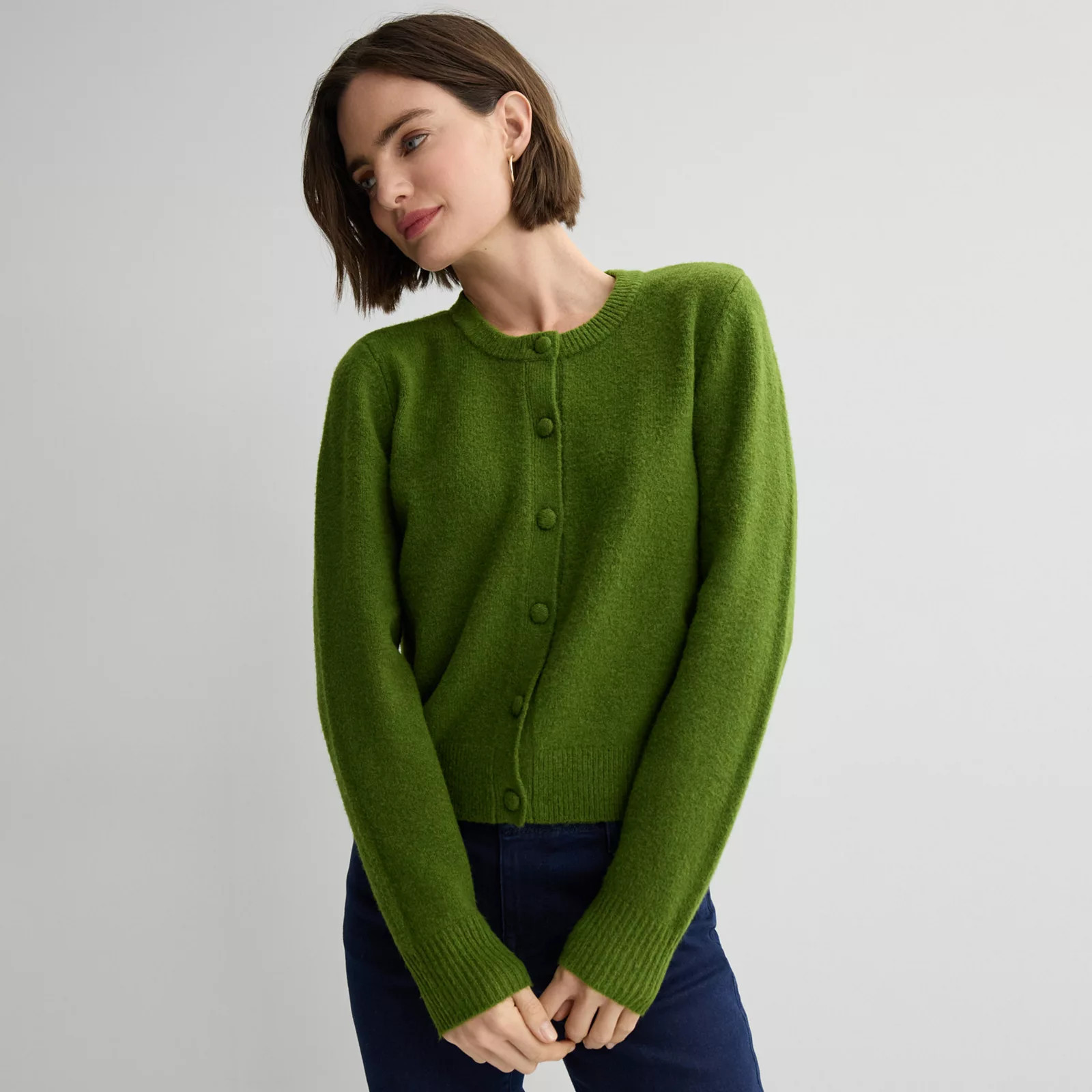 Women's Nine West Button Front Crewneck Sweater | Kohl's