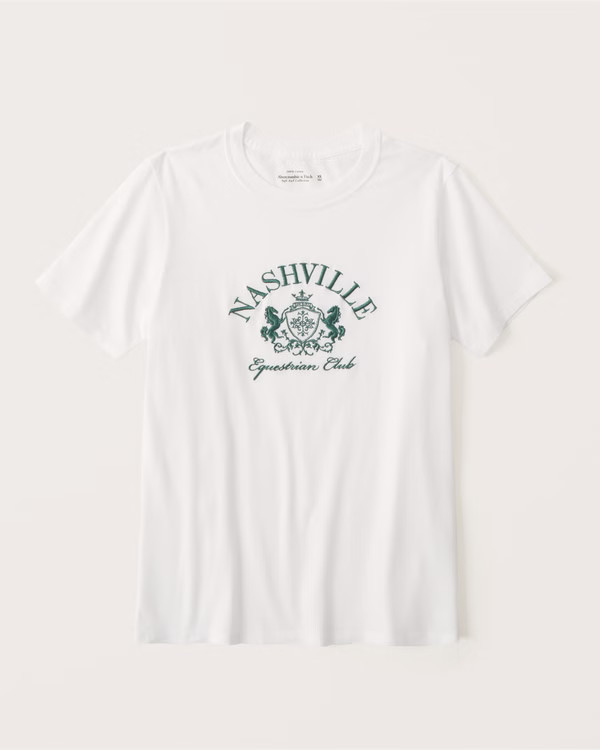 Women's Short-Sleeve Relaxed Graphic Tee | Women's Tops | Abercrombie.com | Abercrombie & Fitch (US)