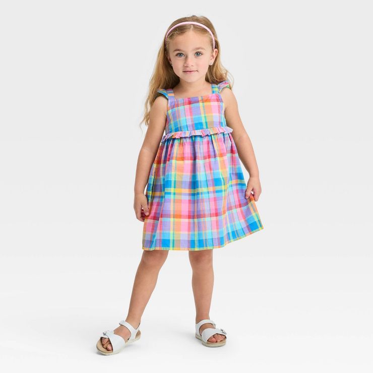 Toddler Girls' Plaid Dress - Cat & Jack™ Purple | Target