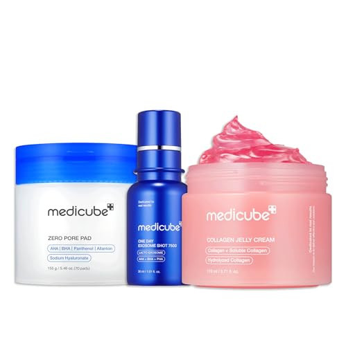 medicube Affordable Value Trio for Pore & Texture Care: Zero Pore Pads 2.0 and Zero Exosome Shot 7,500 PPM Spicule Facial Serum and Collagen Jelly Cream (110ml) | Amazon (US)