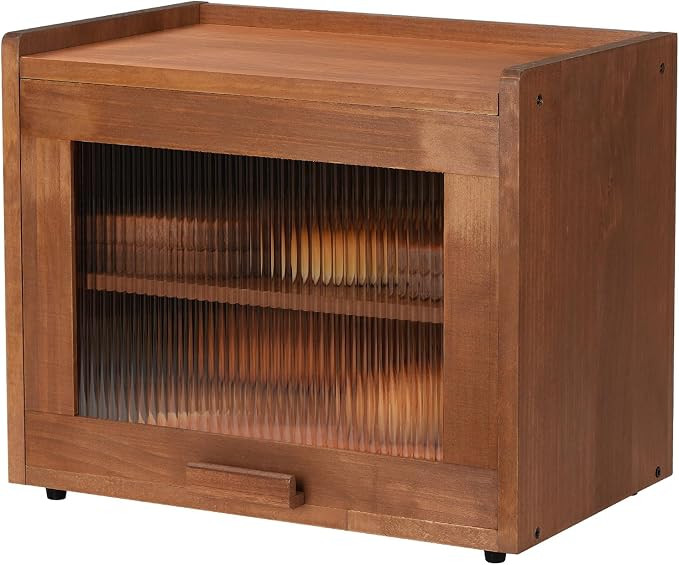 Wooden Bread Box for Kitchen Countertop, 2 Tier Bread Storage Container with Acrylic Door, Adjust... | Amazon (US)