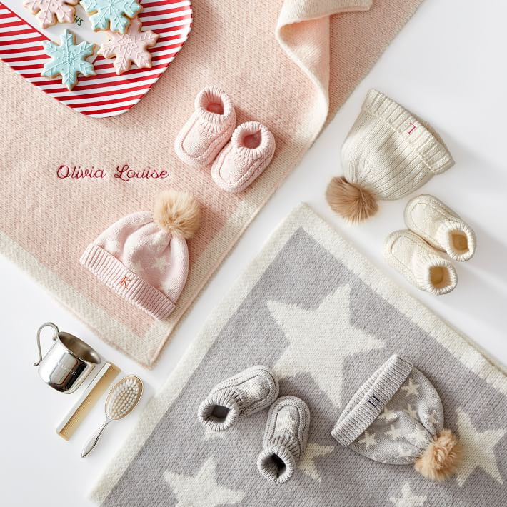 Solid Knit Baby Blanket | Mark and Graham