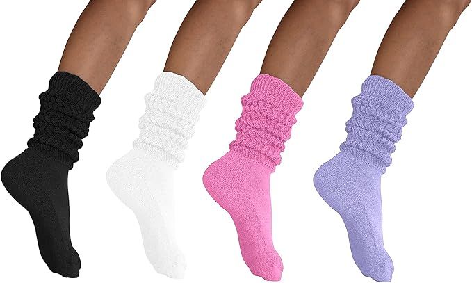 MDR Women and Men Slouch Socks Extra Tall/Extra Heavy Cotton Socks Made in USA Size 9-11, Pack of... | Amazon (US)