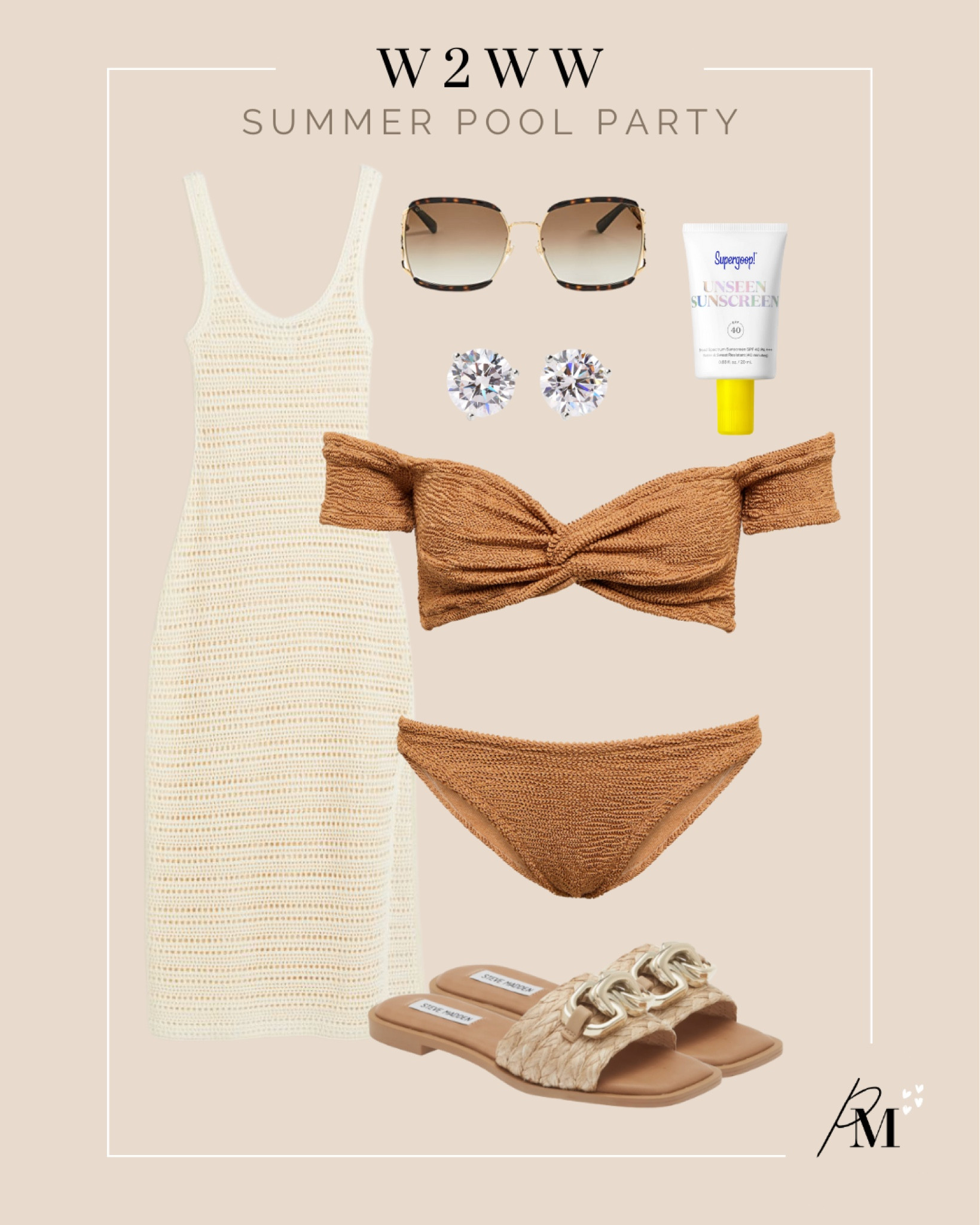 hm crochet dress 
hunza g bikini 
steve madden sandal 
gucci sunglasses 
supergoop unseen sunscreen 


#LTKstyletip #LTKswim #LTKSeasonal