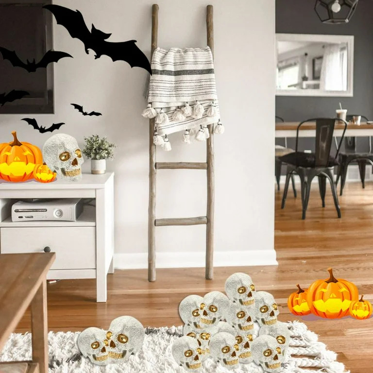 Orchip Resin Gold Silver Color Skulls Creative Home Ornaments Jewelry Suitable for Halloween Maca... | Walmart (US)