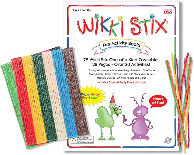 Arts and Crafts for Kids Activity Book Includes 30 Activities and 72 Wikki Stix, Non-Toxic, Waxed... | Amazon (US)