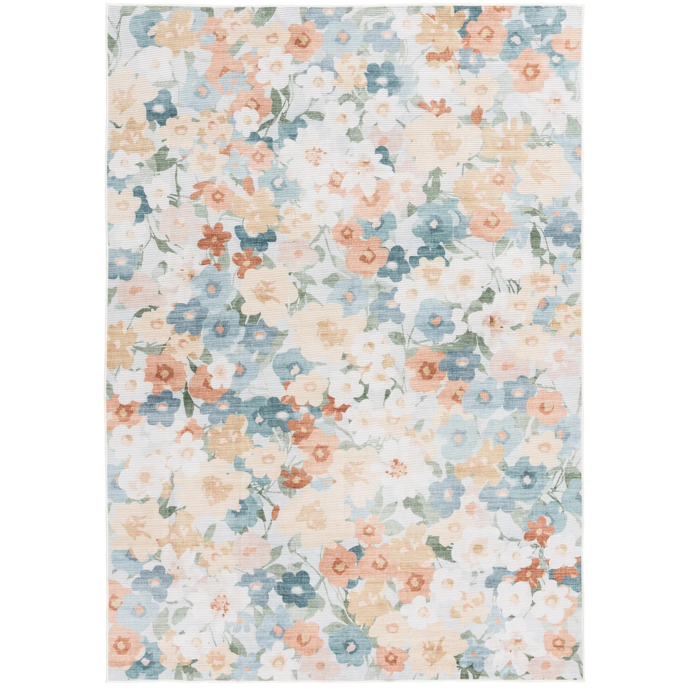 Mainstays 5'x7' Washable Floral Cluster Indoor Area Rug | Walmart (US)
