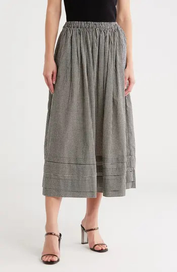 INDUSTRY REPUBLIC CLOTHING Gingham Pull-On Skirt in Black/Ivory at Nordstrom Rack, Size Medium | Nordstrom Rack
