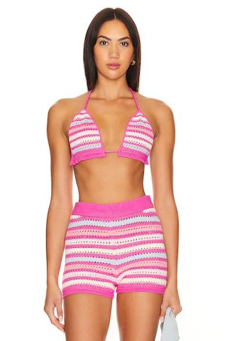 Lovers and Friends Lucia Crochet Bra in Pink & Blue Multi from Revolve.com | Revolve Clothing (Global)