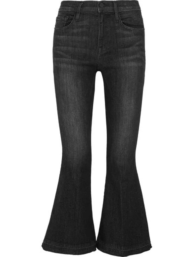 Le Crop Bell frayed mid-rise flared jeans | NET-A-PORTER (UK & EU)