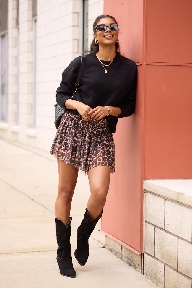 Star-crossed Lovers Leopard Print Corset Skort FINAL SALE | Pink Lily