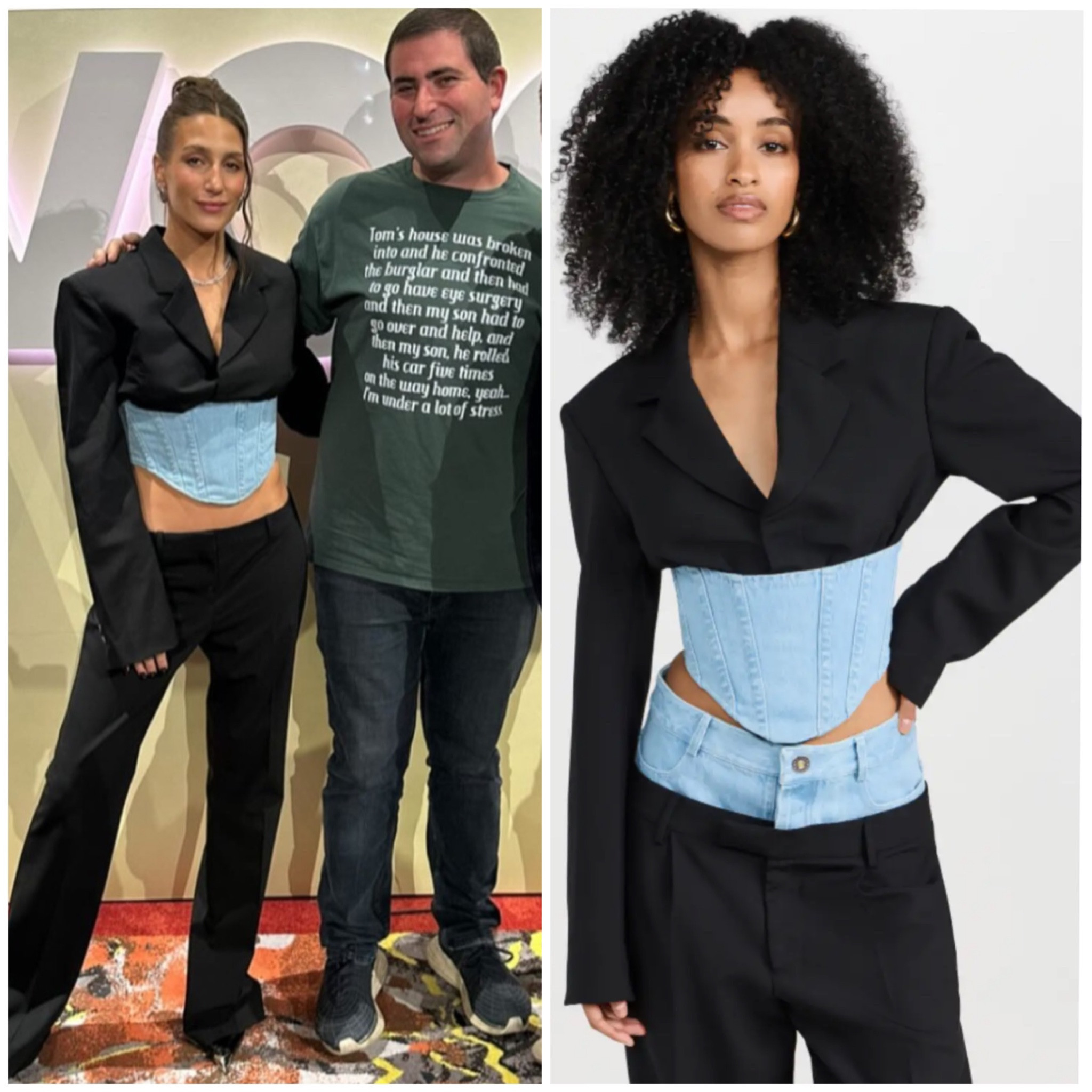 Amanda Batula’s Denim Corset Blazer at Bravocon 📸 = @amandabatula