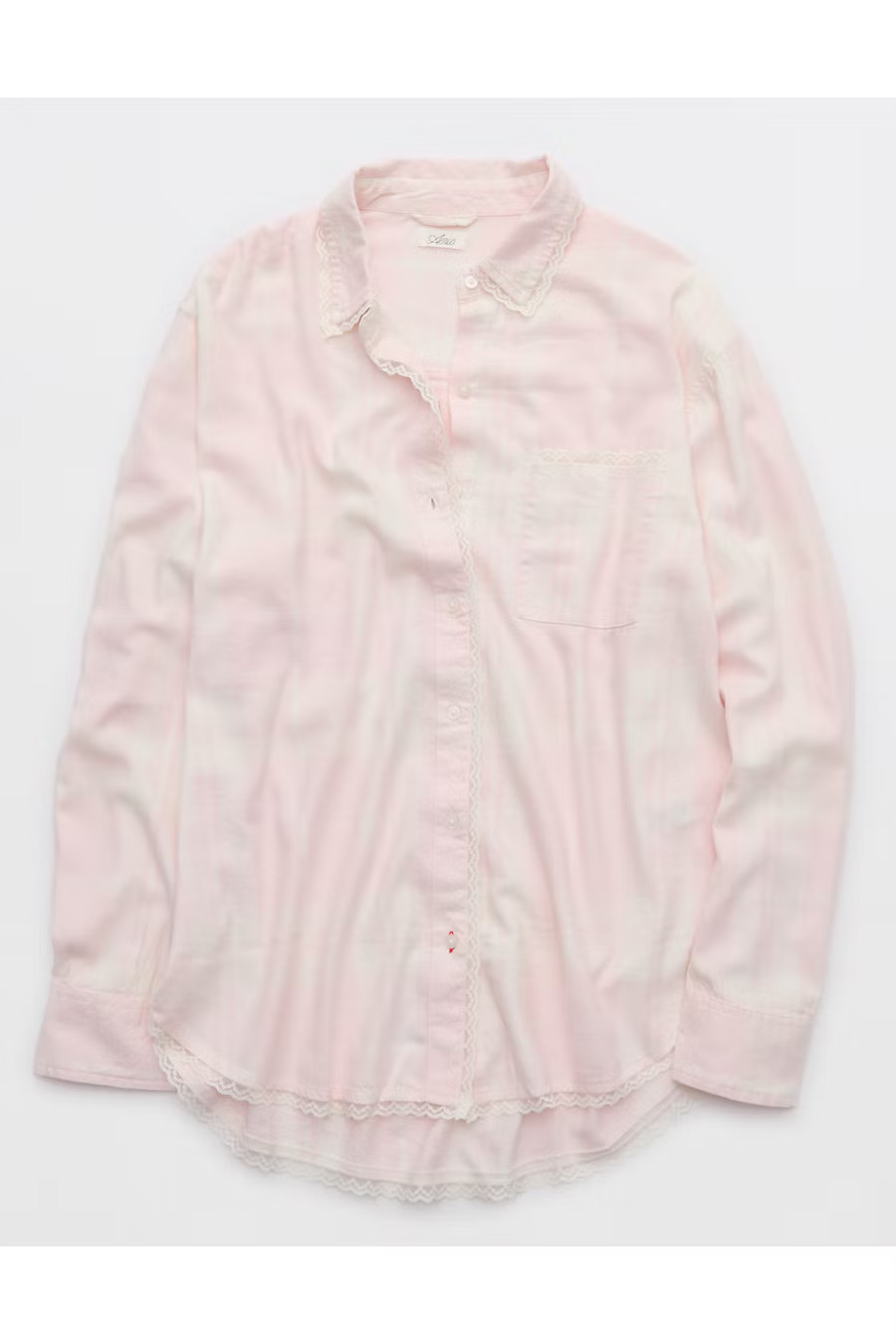 Aerie Flannel Pajama Shirt Women's Ballet Pink M | American Eagle Outfitters (US & CA)