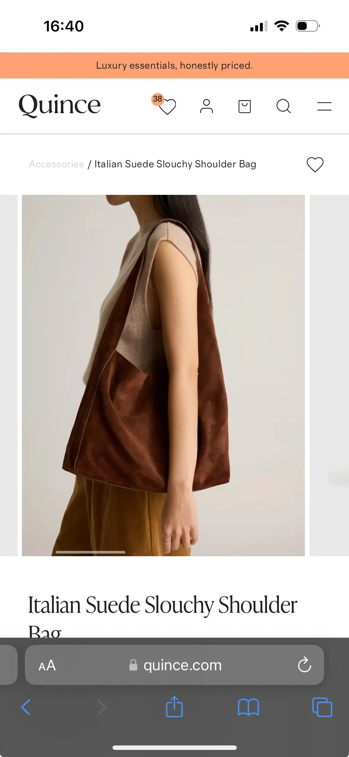 Esme Suede Shoulder Bag | Quince