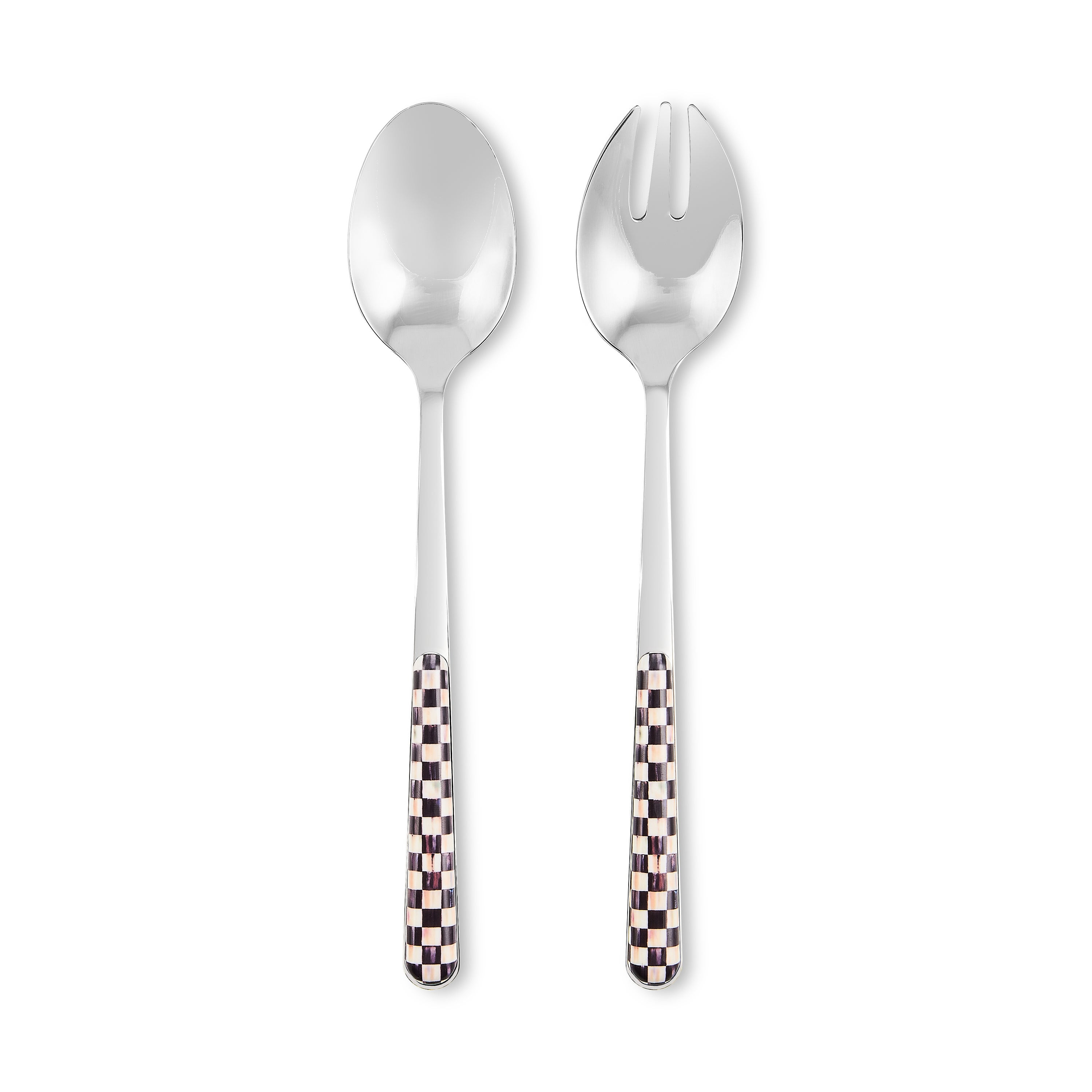 MacKenzie-Childs Courtly Check Bistro Salad Serving Set Flatware Set | MacKenzie-Childs