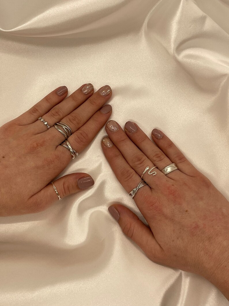 Cleo Adjustable Rings, 925 Sterling Silver Ring, Minimalistic Snake Ring, Adjustable Ring, Sterli... | Etsy (US)