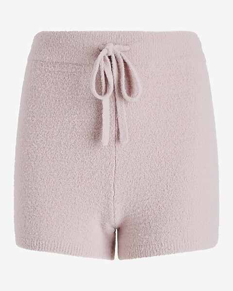 High Waisted Plush Knit Sweater Shorts | Express