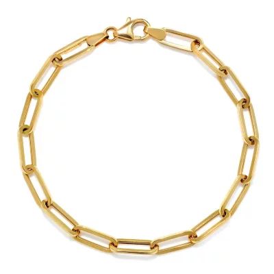 14K Italian Gold Small Link Paperclip Bracelet | Sam's Club