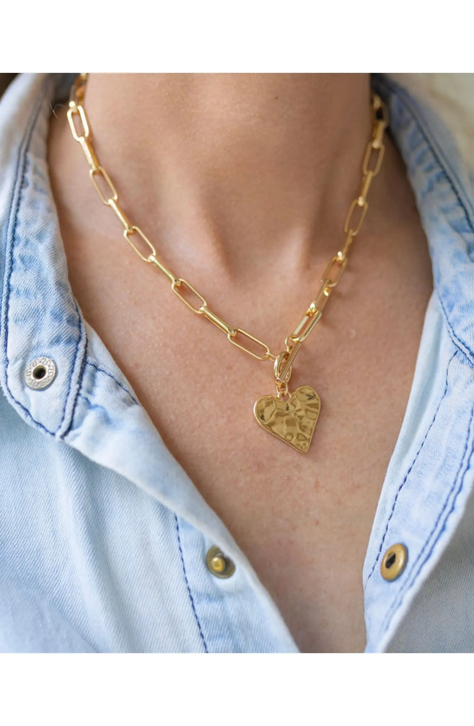 Hammered Heart Toggle Necklace | Nordstrom