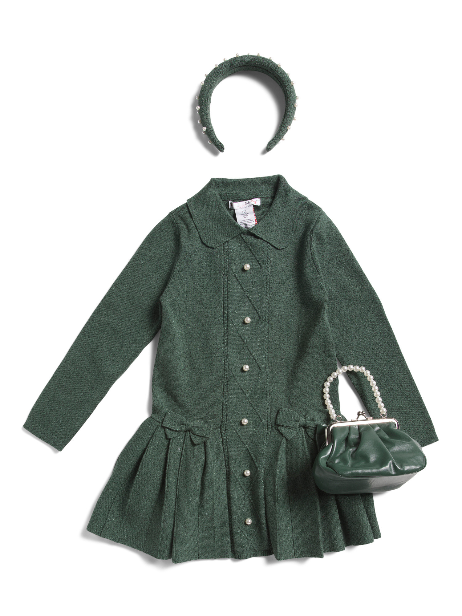 Girls Pleated Dress With Headband And Purse | Marshalls