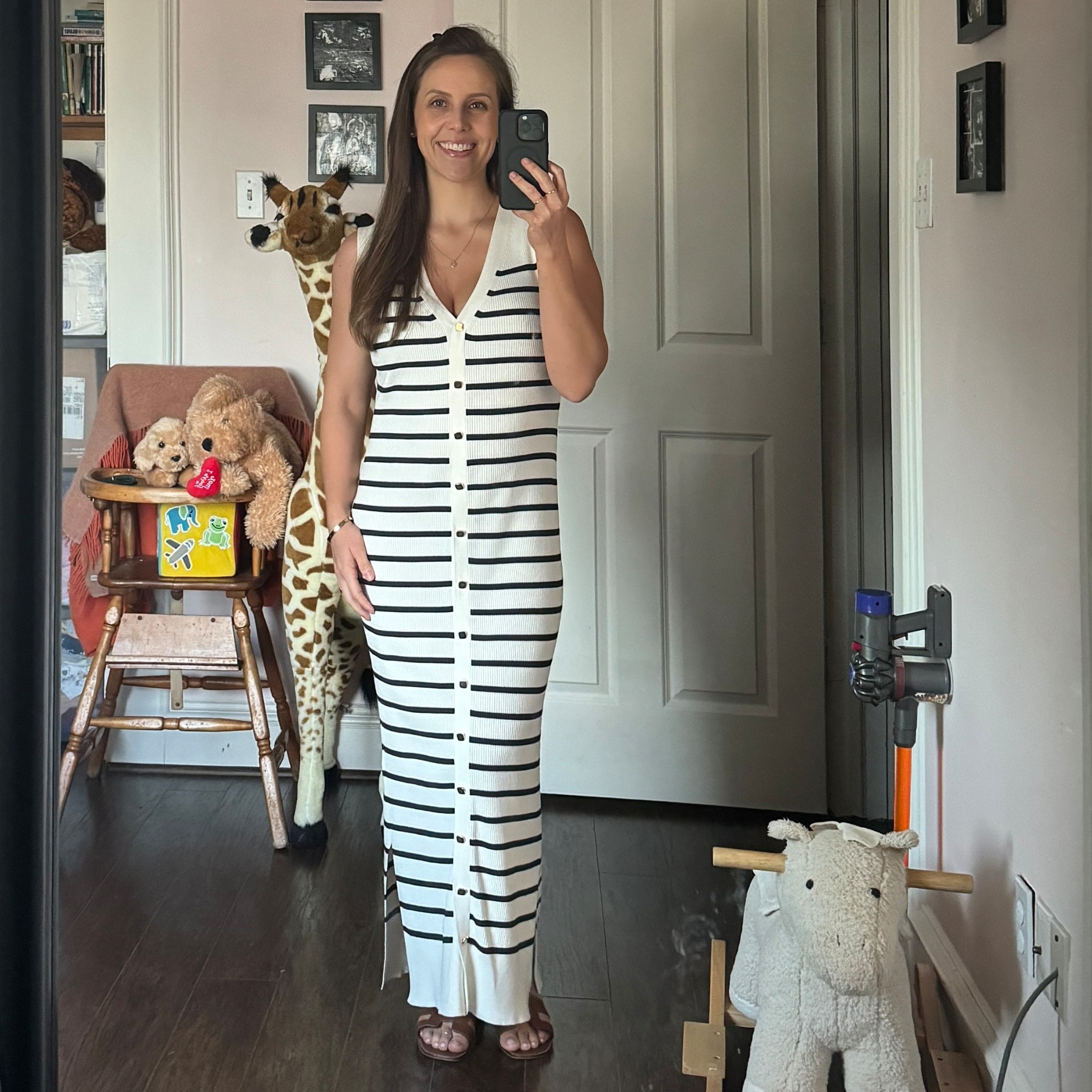 Extra long striped knit dress. Super comfy! Wearing a size M  

#LTKPetite #LTKBump #LTKStyleTip