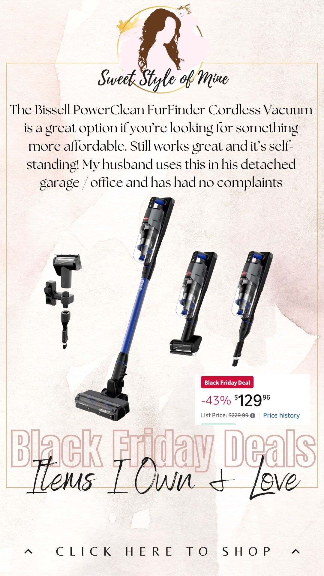 Black Friday deal: The Bissell PowerClean FurFinder Self-Standing Cordless Vacuum is a great more affordable option vs the Dyson. We have both and really like this one! Not as powerful but work amazing and the self standing feature is so nice !

#LTKCyberWeek #LTKGiftGuide #LTKHoliday