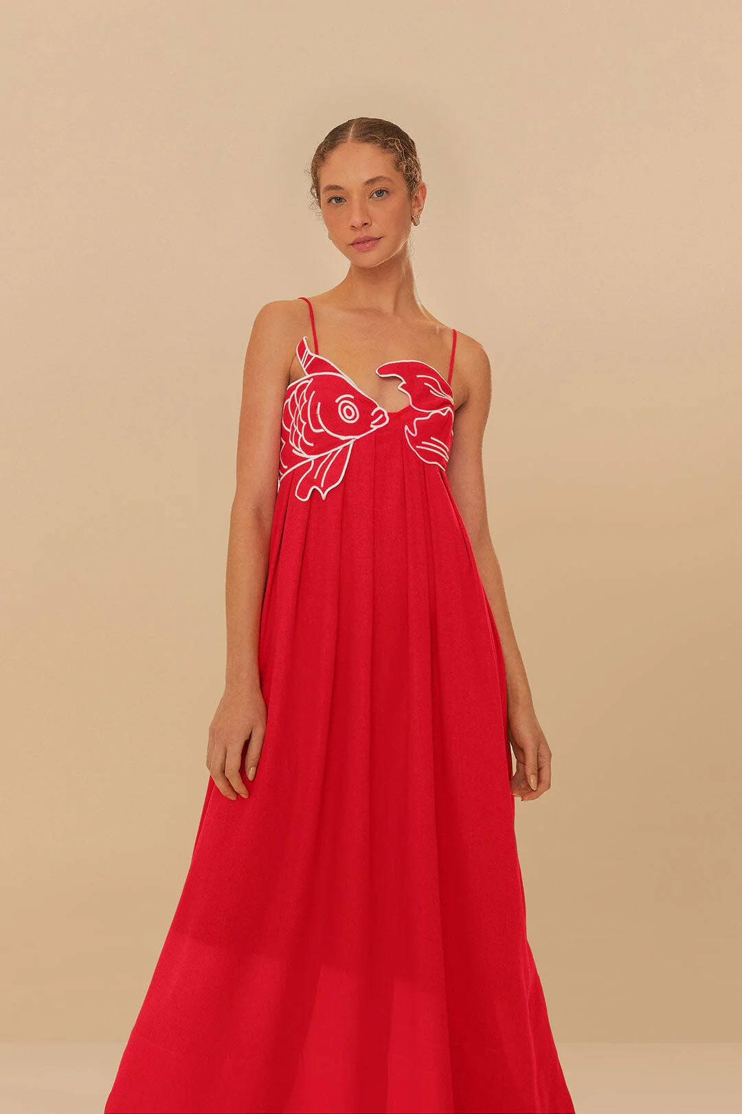 Red Fish Top Maxi Dress | FarmRio (US)