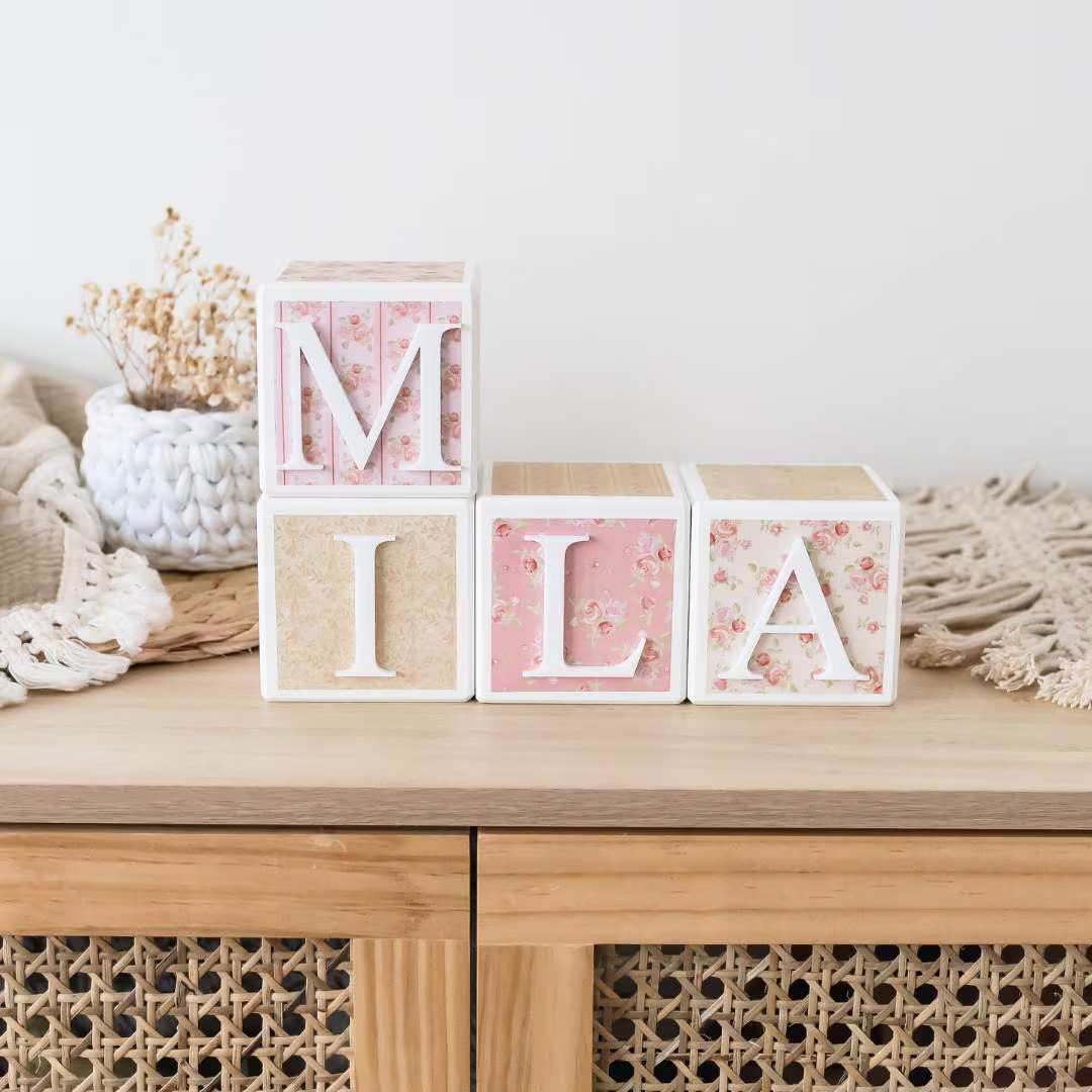 Personalised Wooden Name Blocks SHABBY CHIC Baby Name Blocks Baby Keepsake Gift - Etsy | Etsy (US)