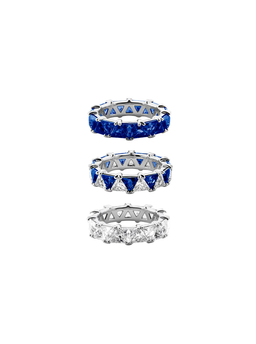 THEODORA DOUBLE TRILLION BLUE SAPPHIRE RING STACK | Dorsey