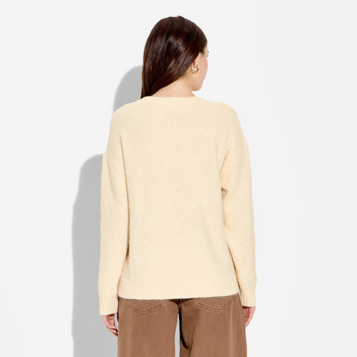 Women's Crewneck Pullover Heritage Novelty Sweater - Wild Fable™ Off-White Bears XS | Target