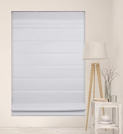Arlo Blinds Cordless Fabric Roman Shades Light Filtering with Backing, Color: Cloud White, Size: ... | Amazon (US)