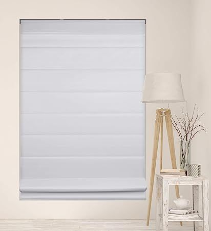 Arlo Blinds Cordless Fabric Roman Shades Light Filtering with Backing, Color: Cloud White, Size: ... | Amazon (US)