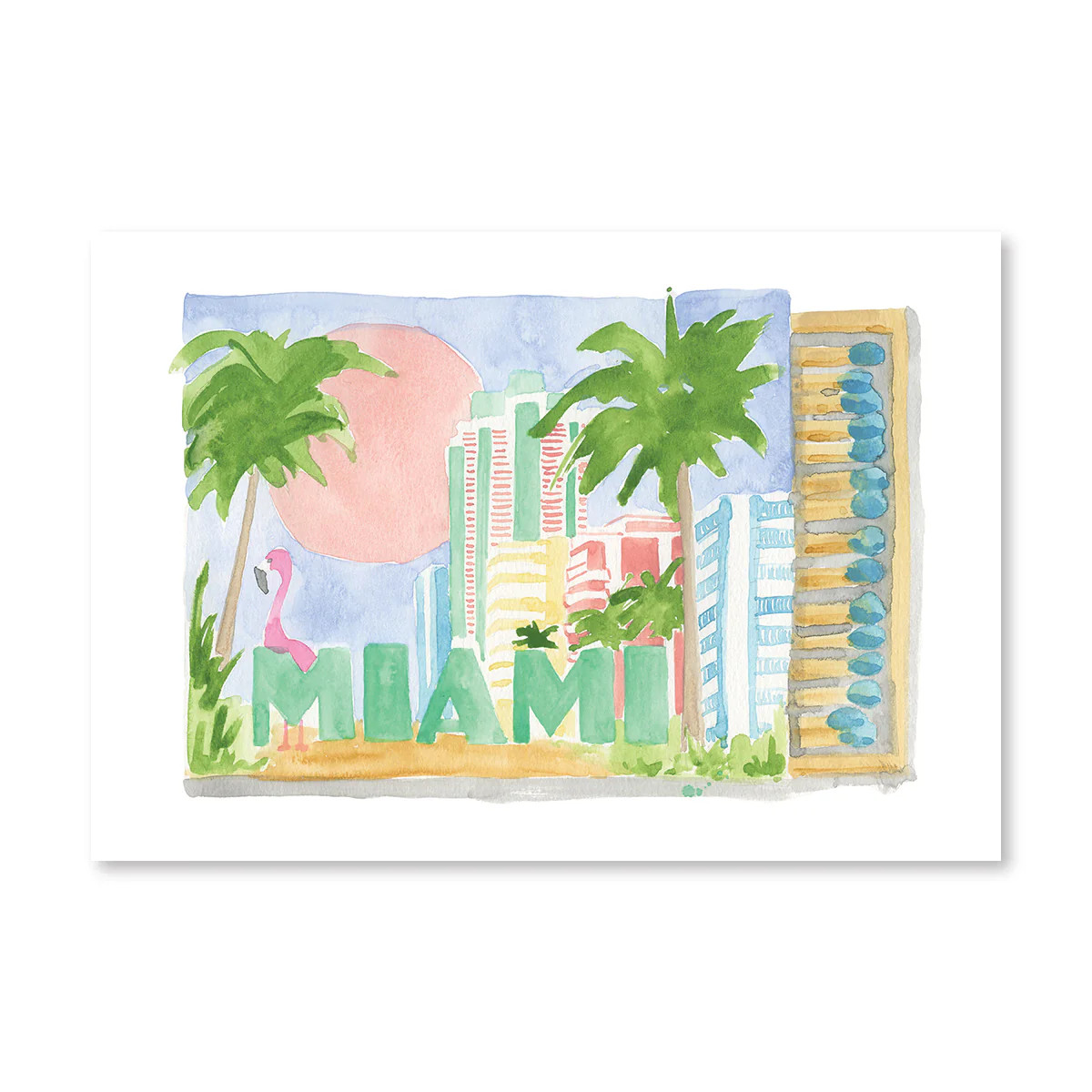 Miami Matchbook Art Print | Furbish Studio