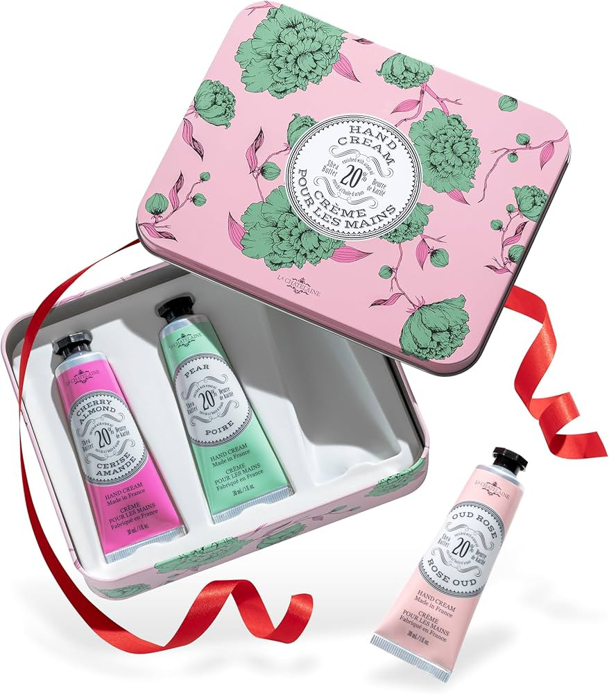 La Chatelaine Rose Hand Cream Trio Tin Gift Set, Ready-To-Gift Tin, Nautral, Made in France with ... | Amazon (US)