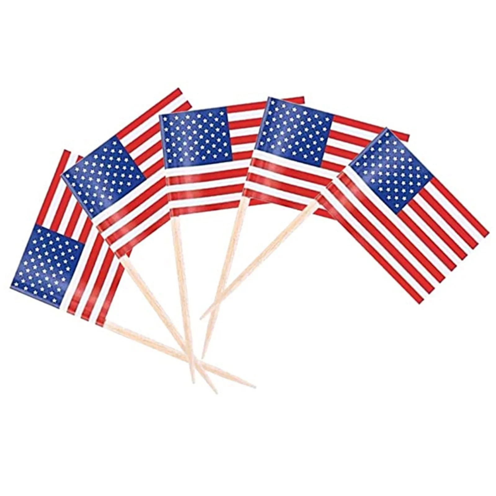 Smrinog 100pcs American Toothpick Flags - Mini Stick Cupcake Topper for Food Decors | Walmart (US)