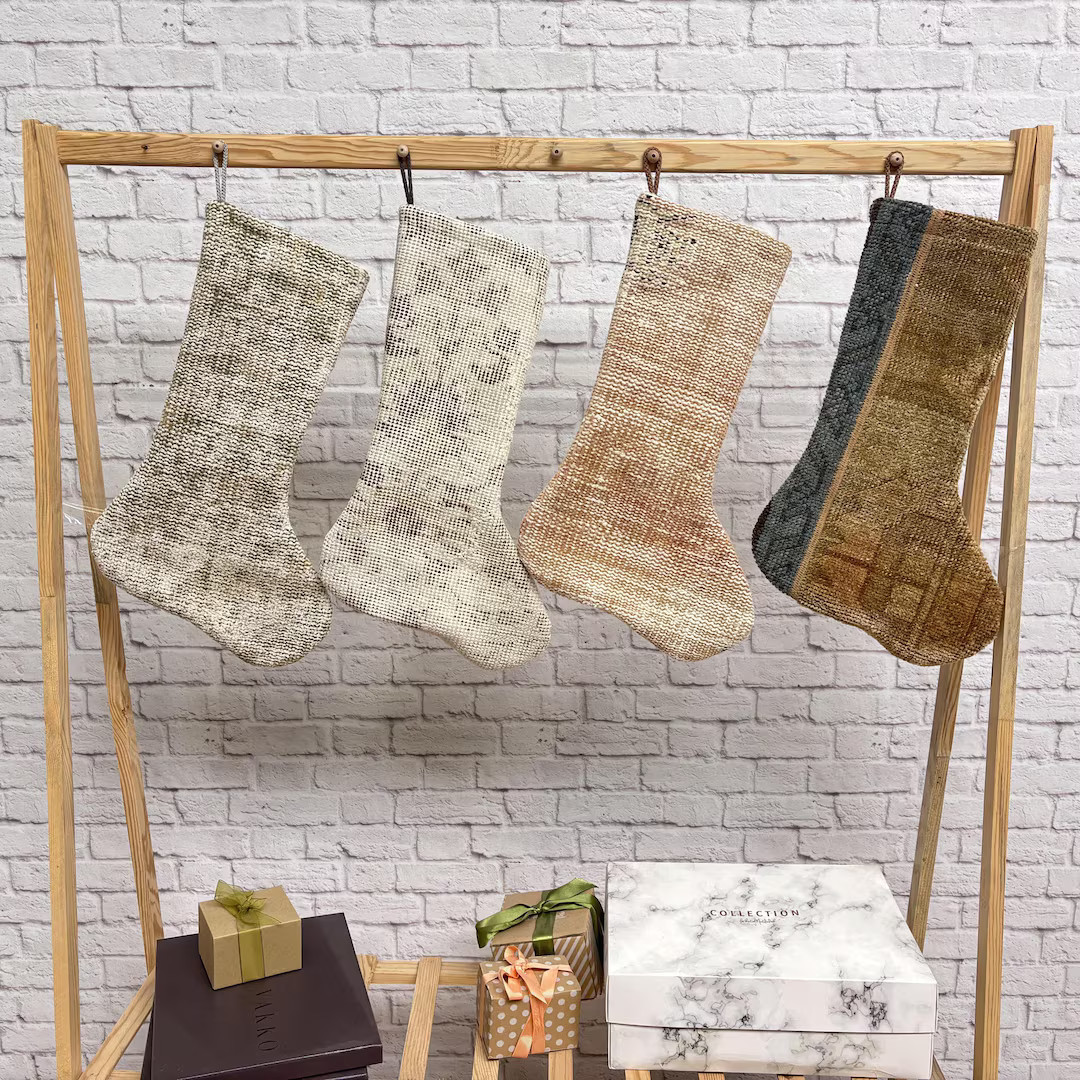 Hand Woven Kilim Stocking, Antique Kilim Stocking, Vintage Rug Christmas Stocking, Custom Christm... | Etsy (US)