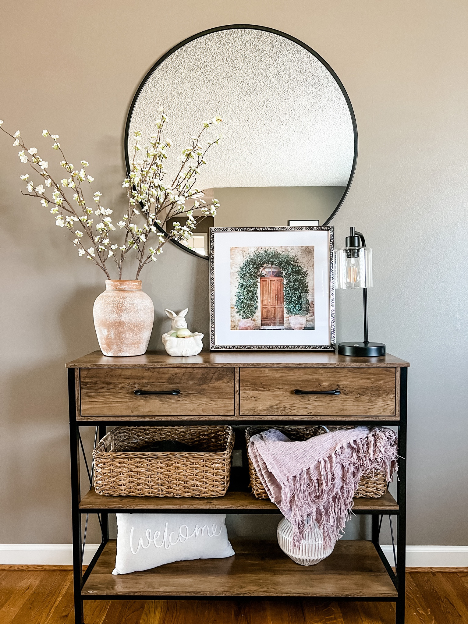 Easter entry table decor

Entry table, faux stems, Easter decor, industrial table lamp, textured vases, spring artwork 

#LTKhome #LTKSeasonal #LTKFind