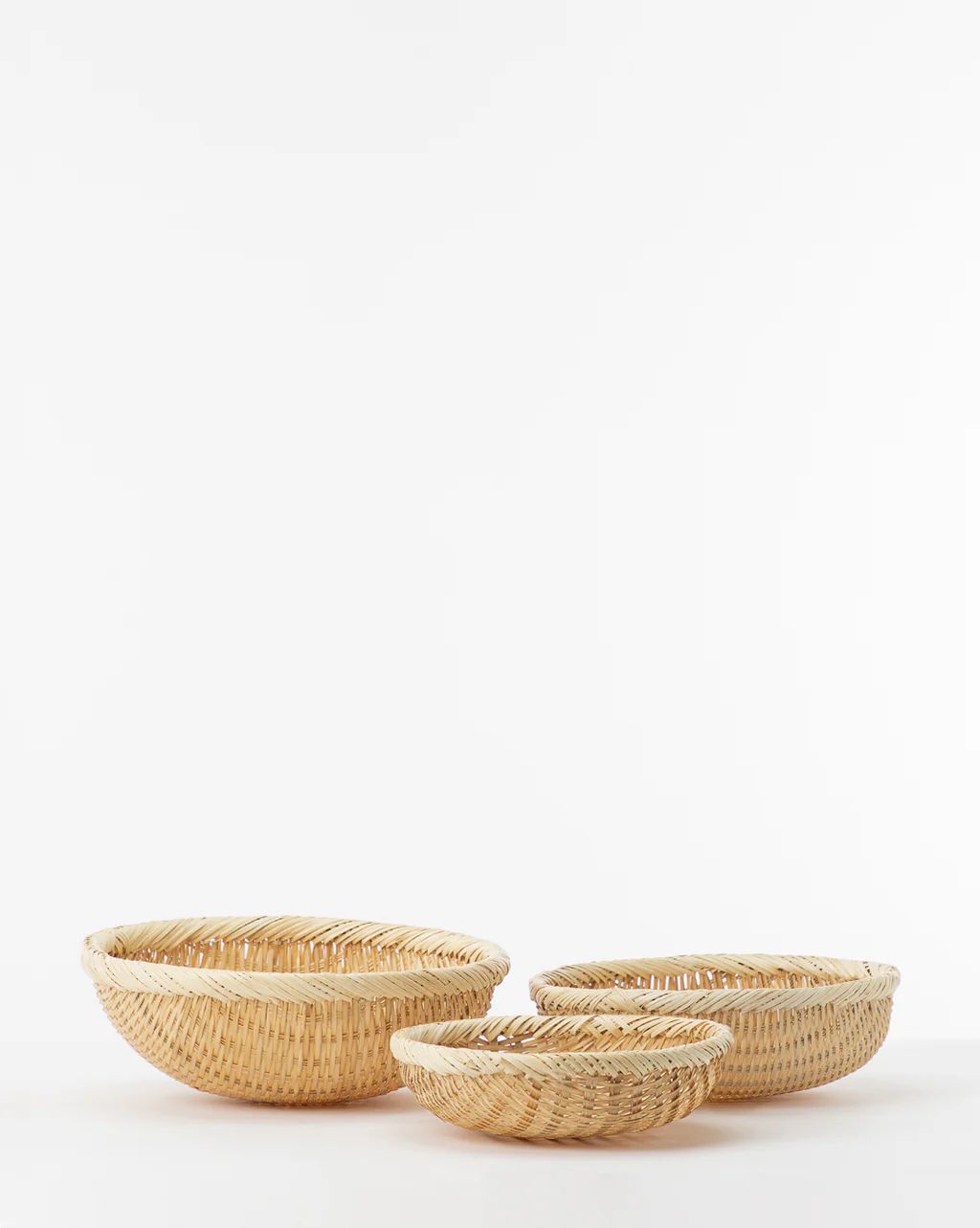 Natural Rimmed Baskets (Set of 3) | McGee & Co.