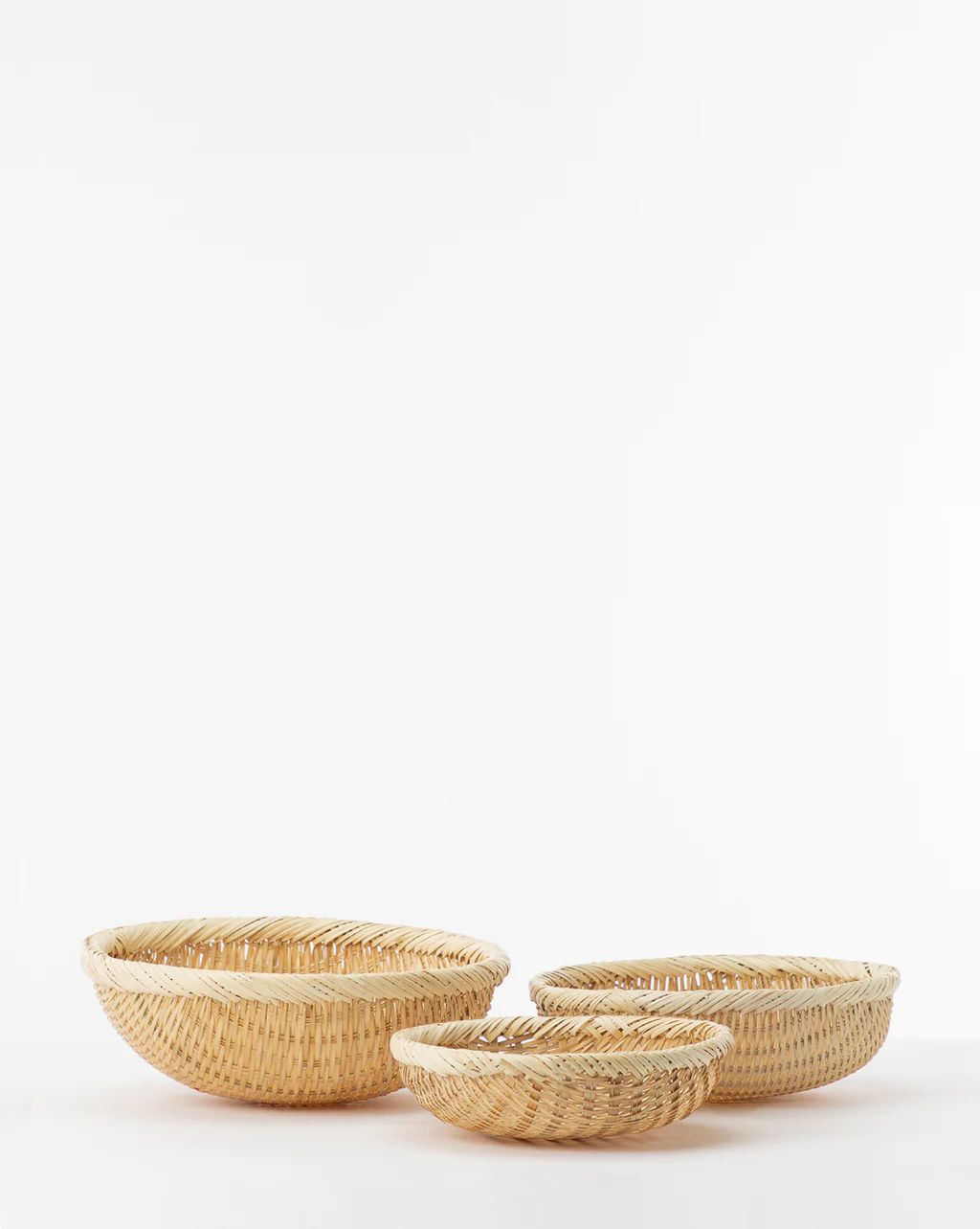 Natural Rimmed Baskets (Set of 3) | McGee & Co.